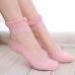 Load image into Gallery viewer, Women Lace Ruffle Ankle Sock Hot Sale Ultrathin Transparent Beautiful Crystal Lace Elastic Short Ankle Length BK Transparent