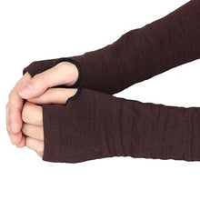 Load image into Gallery viewer, Fashion Women Gloves Winter Wrist Arm Hand Warmer Knitted Long Fingerless Gloves Mitten Coffee Gray Black