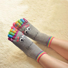Load image into Gallery viewer, JECKSION 2016 New Hot Fashion One Pair Lady Women Girls Smile Five Fingers Print Trainer Toe Ankle clothesSocks
