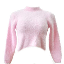 Load image into Gallery viewer, Women Sweater Long-sleeved High-necked Shirt Umbilical Bottomed Plush Top Blouse Female Fashion High Qaultiy #LSW
