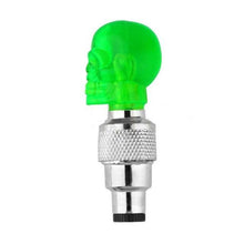 Load image into Gallery viewer, 2pcs Bicycle Light Skull Shape Tyre Valve Caps LED Light Wheel Tyre Lamp for Bike Bicycle accessories #E5