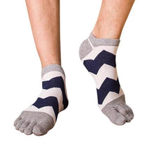 Load image into Gallery viewer, Patchwork color stripes socks Breathable Five Toe Cotton Socks Trainer Finger meias Cartoon styles wholesale Socks