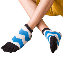 Load image into Gallery viewer, Patchwork color stripes socks Breathable Five Toe Cotton Socks Trainer Finger meias Cartoon styles wholesale Socks