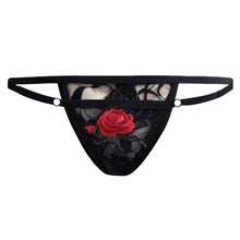 Load image into Gallery viewer, Sexy G-String Women Lace Floral Appliques Briefs Panties Thongs Lingerie Mid-Rise Underwear White Black Briefs female Intimates