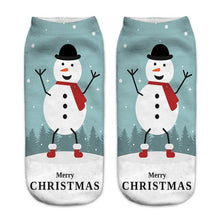 Load image into Gallery viewer, 3D Printed Christmas Funny Socks Women Cute Unisex Low Cut Ankle Socks Multicolor Santa Claus Printed calcetines divertidos