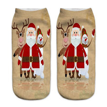 Load image into Gallery viewer, 3D Printed Christmas Funny Socks Women Cute Unisex Low Cut Ankle Socks Multicolor Santa Claus Printed calcetines divertidos