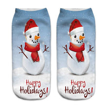 Load image into Gallery viewer, 3D Printed Christmas Funny Socks Women Cute Unisex Low Cut Ankle Socks Multicolor Santa Claus Printed calcetines divertidos