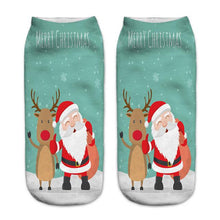 Load image into Gallery viewer, 3D Printed Christmas Funny Socks Women Cute Unisex Low Cut Ankle Socks Multicolor Santa Claus Printed calcetines divertidos