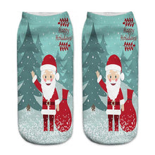 Load image into Gallery viewer, 3D Printed Christmas Funny Socks Women Cute Unisex Low Cut Ankle Socks Multicolor Santa Claus Printed calcetines divertidos