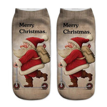 Load image into Gallery viewer, 3D Printed Christmas Funny Socks Women Cute Unisex Low Cut Ankle Socks Multicolor Santa Claus Printed calcetines divertidos