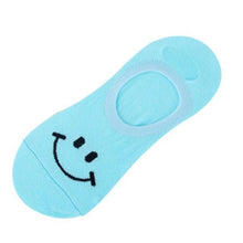 Load image into Gallery viewer, 1Pairs Invisible Socks Women&amp;Men Shallow Mouth Boat Socks Smile Cotton Sock Slippers Short Ankle Socks