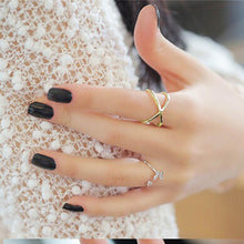 Load image into Gallery viewer, Cross the three-dimensional hollow around ring Women Finger X Cross Three-dimensional Hollow Out Alloy Ring