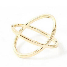 Load image into Gallery viewer, Cross the three-dimensional hollow around ring Women Finger X Cross Three-dimensional Hollow Out Alloy Ring