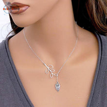 Load image into Gallery viewer, SUSENSTONE Womens Girls Simple Little Owl Leaves Tassels Chian Alloy Necklace SL