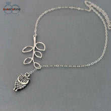 Load image into Gallery viewer, SUSENSTONE Womens Girls Simple Little Owl Leaves Tassels Chian Alloy Necklace SL