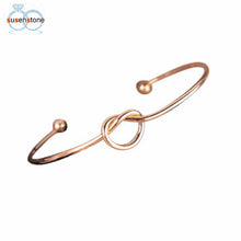 Load image into Gallery viewer, SUSENSTONE Chic Fashion Simple Knot Bangle Cuff Opening Bracelet Copper Casting Jewelry