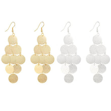 Load image into Gallery viewer, 1Pair Women Alloy Circular Dangle Earings Eardrop Jewelry