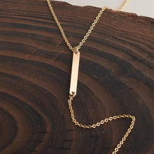 Load image into Gallery viewer, SUSENSTONE Women Bohemia Simple Little Triangular Tassels Chian Bar Alloy Necklace
