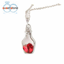 Load image into Gallery viewer, Creative Women Fashion Popular Style Necklace Ladies Love Drift Bottles Blue Heart Crystal Pendant Collares Mujer for girl