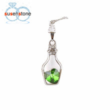 Load image into Gallery viewer, Creative Women Fashion Popular Style Necklace Ladies Love Drift Bottles Blue Heart Crystal Pendant Collares Mujer for girl