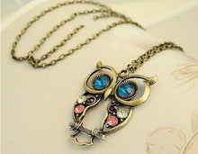 Load image into Gallery viewer, Owl Necklace Sweater Link Chain Choker Gold Rhinestone Crystal Cubic Zirconia Pendant Statement Charm Women Fashion Jewelry 25