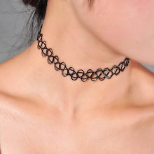 Load image into Gallery viewer, SUSENSTONE Vintage Stretch Stretch Tattoo Choker Necklace Elastic Collar Black Henna Style Necklace Women Summer Fashion Jewelry