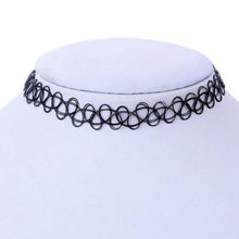 Load image into Gallery viewer, SUSENSTONE Vintage Stretch Stretch Tattoo Choker Necklace Elastic Collar Black Henna Style Necklace Women Summer Fashion Jewelry
