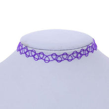 Load image into Gallery viewer, SUSENSTONE Vintage Stretch Stretch Tattoo Choker Necklace Elastic Collar Black Henna Style Necklace Women Summer Fashion Jewelry