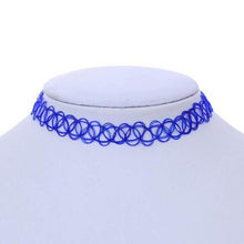 Load image into Gallery viewer, SUSENSTONE Vintage Stretch Stretch Tattoo Choker Necklace Elastic Collar Black Henna Style Necklace Women Summer Fashion Jewelry