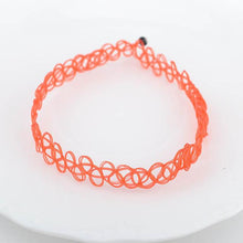 Load image into Gallery viewer, SUSENSTONE Vintage Stretch Stretch Tattoo Choker Necklace Elastic Collar Black Henna Style Necklace Women Summer Fashion Jewelry