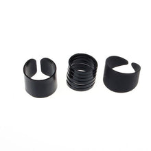 Load image into Gallery viewer, New 2017 Womens Trendy Punk Cool Black Metal 3Pcs Simple Knuckle Rings Set Black simple open three piece sleeve ring