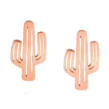 Load image into Gallery viewer, SUSENSTONE  1 Pair Ear Stud Alloy brushed hollow cactus earrings gold / silver / rose gold  female friends girls and collectors