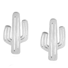 Load image into Gallery viewer, SUSENSTONE  1 Pair Ear Stud Alloy brushed hollow cactus earrings gold / silver / rose gold  female friends girls and collectors