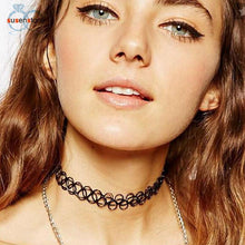 Load image into Gallery viewer, SUSENSTONE 50pcs Tattoo Chokers Necklace Vintage Black Collares Stretch Quarz Elastic Henna Gothic Punk Elastic Women jewelry