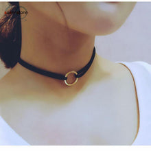 Load image into Gallery viewer, SUSENSTONE New Leather Choker Charm Necklace Vintage Hippy Chocker Leather Necklace