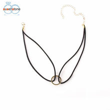 Load image into Gallery viewer, SUSENSTONE New Leather Choker Charm Necklace Vintage Hippy Chocker Leather Necklace