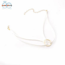 Load image into Gallery viewer, SUSENSTONE New Leather Choker Charm Necklace Vintage Hippy Chocker Leather Necklace