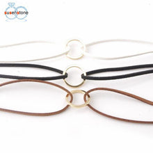 Load image into Gallery viewer, SUSENSTONE New Leather Choker Charm Necklace Vintage Hippy Chocker Leather Necklace