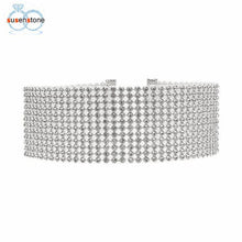 Load image into Gallery viewer, SUSENSTONE Women Full Crystal Rhinestone Choker Necklace Wedding Jewelry