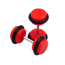 Load image into Gallery viewer, 2X Acrylic Fake Cheater Ear Stretcher Expander Plug Tunnel Barbell Earrings Acrylic multicolor Stud Earrings #30