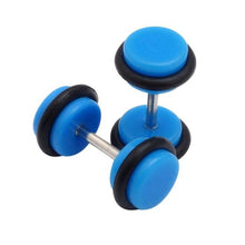 Load image into Gallery viewer, 2X Acrylic Fake Cheater Ear Stretcher Expander Plug Tunnel Barbell Earrings Acrylic multicolor Stud Earrings #30