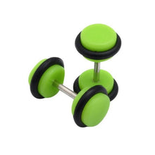 Load image into Gallery viewer, 2X Acrylic Fake Cheater Ear Stretcher Expander Plug Tunnel Barbell Earrings Acrylic multicolor Stud Earrings #30