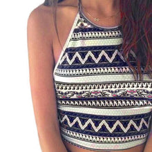 Load image into Gallery viewer, Women Boho Tank Tops Bustier Bra Vest Crop Bralette Shirt Blouse Cami Blue L