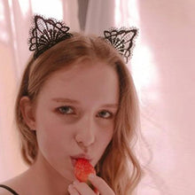 Load image into Gallery viewer, Funny Cat Ears Headband for Girls Women Lady hairband Water Soluble Lace Band Hair Accessories wholesale