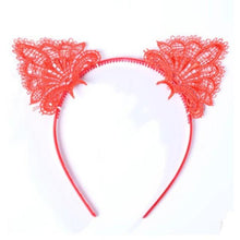 Load image into Gallery viewer, Funny Cat Ears Headband for Girls Women Lady hairband Water Soluble Lace Band Hair Accessories wholesale