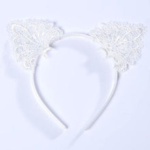 Load image into Gallery viewer, Funny Cat Ears Headband for Girls Women Lady hairband Water Soluble Lace Band Hair Accessories wholesale