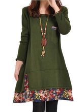 Load image into Gallery viewer, Patchwork Floral Hemline Women's Dress