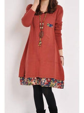 Load image into Gallery viewer, Patchwork Floral Hemline Women's Dress