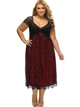Load image into Gallery viewer, Zipper Plus Size Backless A-Line Women's Lace Dress