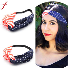 Load image into Gallery viewer, Women American Flag Sporting Sweatband Stretch Headband Hair Band Hairbands Bandana Headwrap Girls Hair Accessories